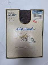 Nice Touch Silken Sheers Full Figure Short Chocolate NOS Sears