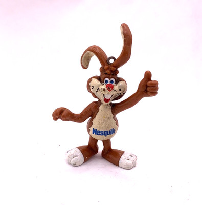Werbefigur Maskottchen 5 cm Nestle Nesquik Hase Schlüsselanhänger Vintage