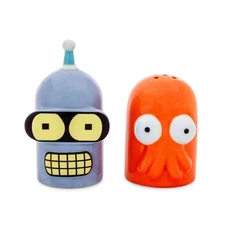 Futurama Bender and Zoidberg Ceramic Salt and Pepper Shaker Set