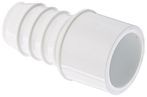 Spears PVC Pipe Fitting, Adapter, Schedule 40, White, Barbed x Spigot