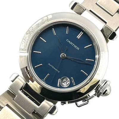Cartier Pasha C W31014M7 Navy Stainless Steel Automatic Unisex Used Watch
