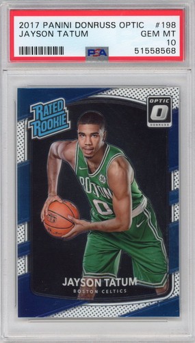 Graded 2017-18 Panini Donruss Optic Jayson Tatum #198 Rookie RC Card