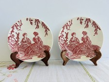 Gien France Toile de Jouy Red Plates Les Deli...