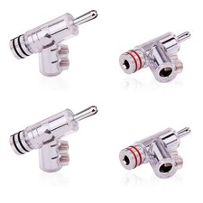 4Pcs Hi-End Rhodium Gold Plated Screw Lock Speaker Cable Banana Plug Connector N