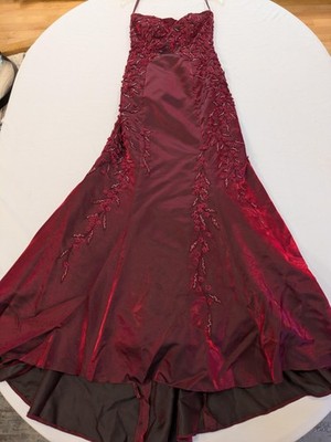 Sue Wong Dress Women 2 Red Beaded Floral Sweetheart Mermaid Formal Maxi Gown