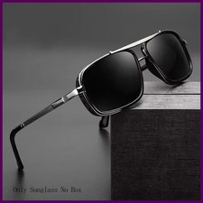New Sunglasses Punk Sunglasses New Men's Square Uv400 Twin-beam Aviator