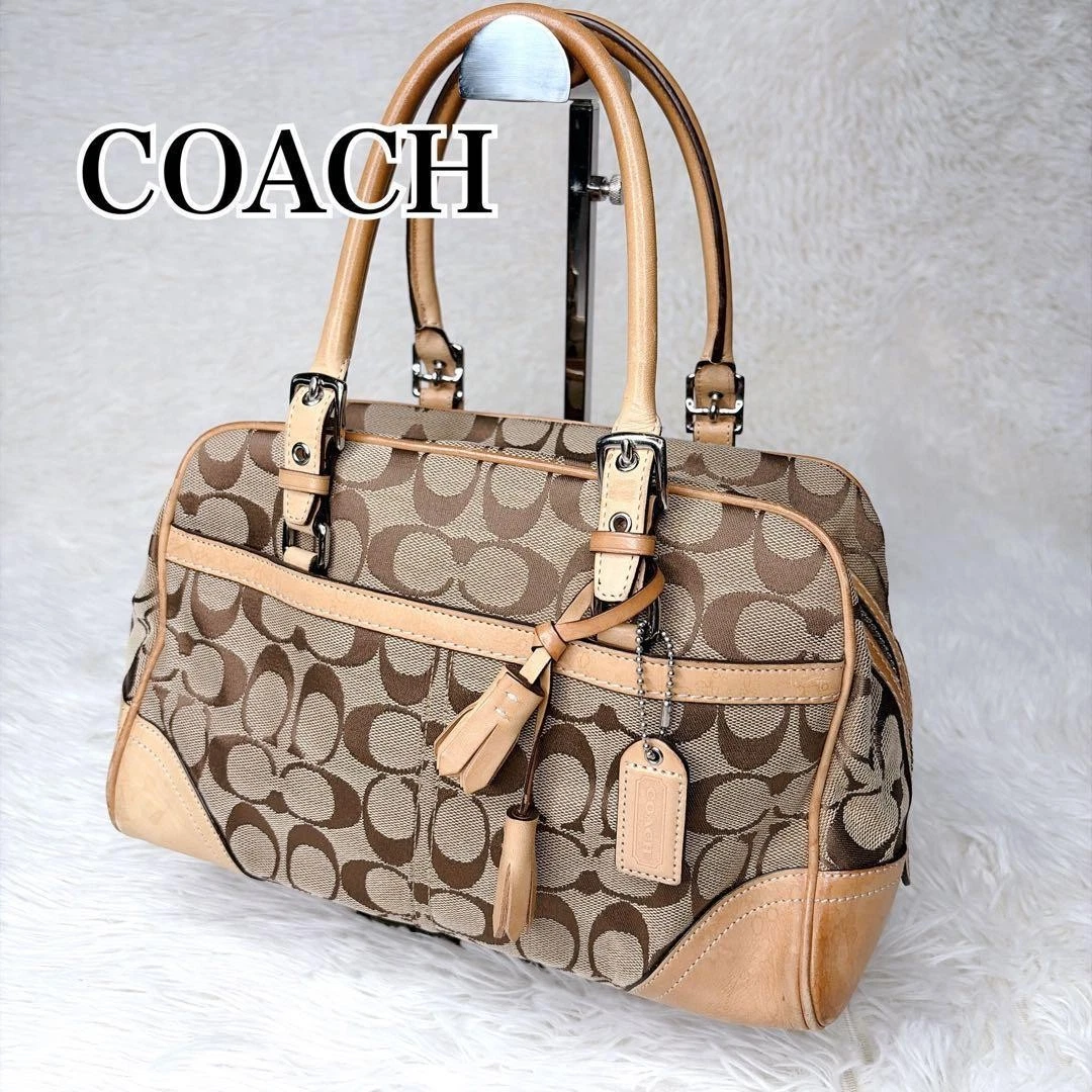 Old Coach Mini Boston Bag Cognac Leather バッグ Old Coach Mini