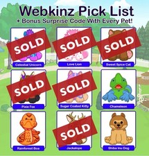 Webkinz: Pick Any 1 From List VIRTUAL CODES ONLY