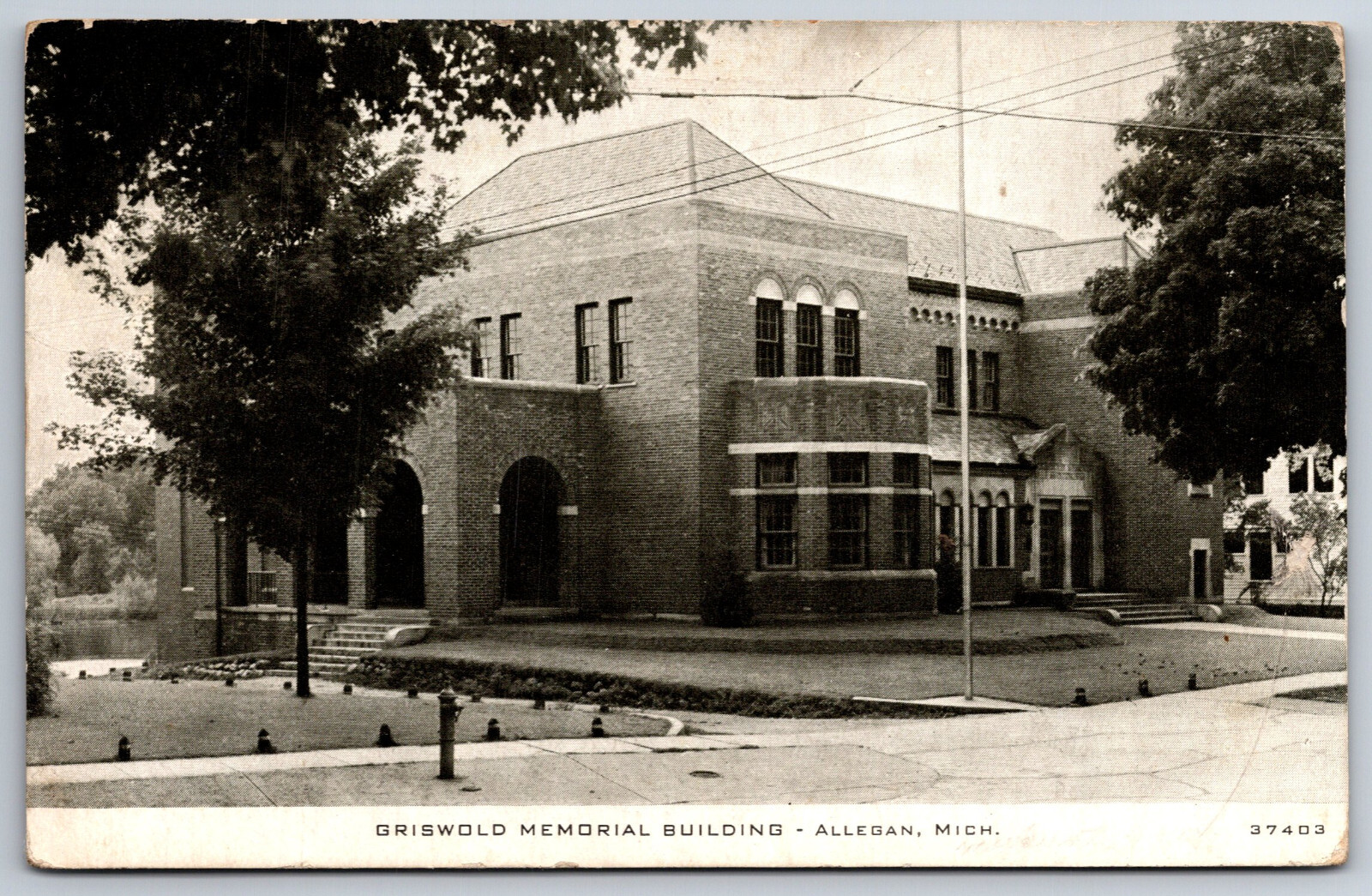 Allegan MichiganGriswold Memorial Building1940 B&W Postcard eBay