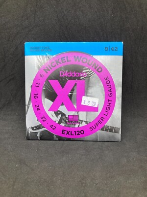 D'ADDARIO Guitar Strings Nickel Wound Unopened 9-42 EXL120