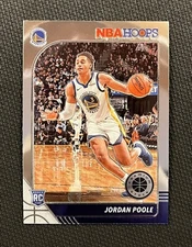Jordan Poole RC Base #223 2019-20 NBA Hoops Premium Stock Rookie