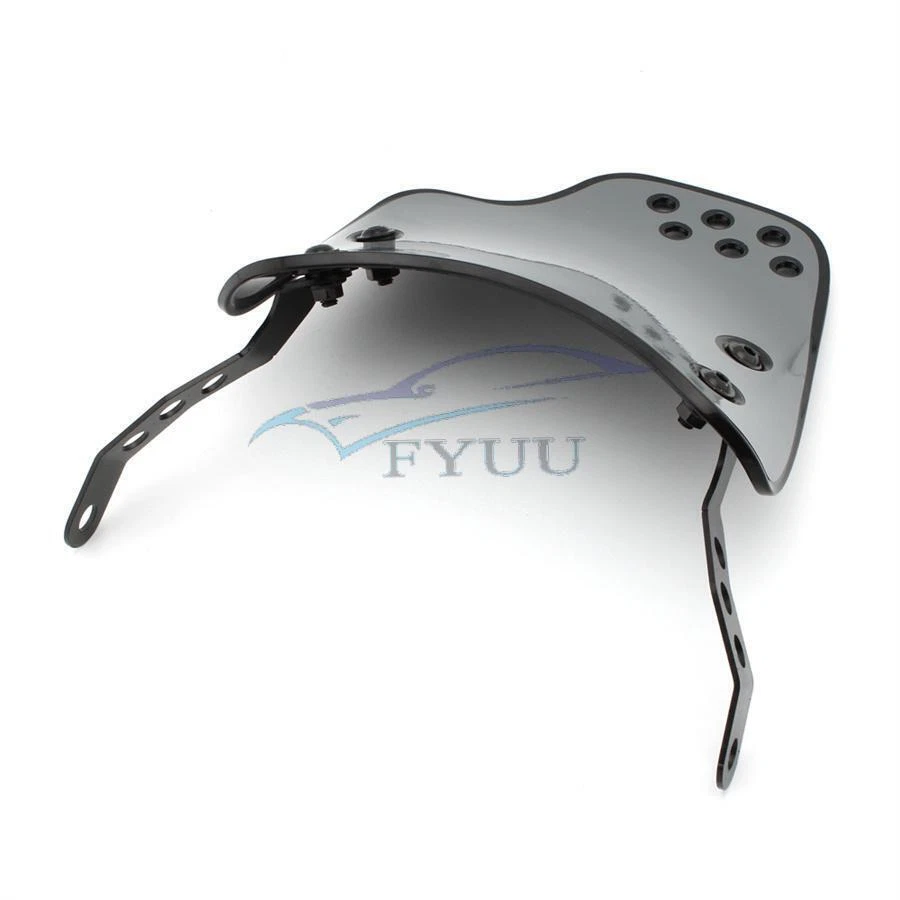 Grey Motorcycle Windshield Windscreen Universal For 6.5"- 9.45" Round Headlight - Image 4 of 4