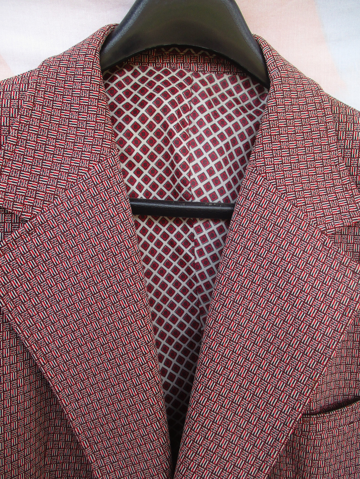 Rust Brown Houndstooth Polyester Double Knit 70s … - image 4