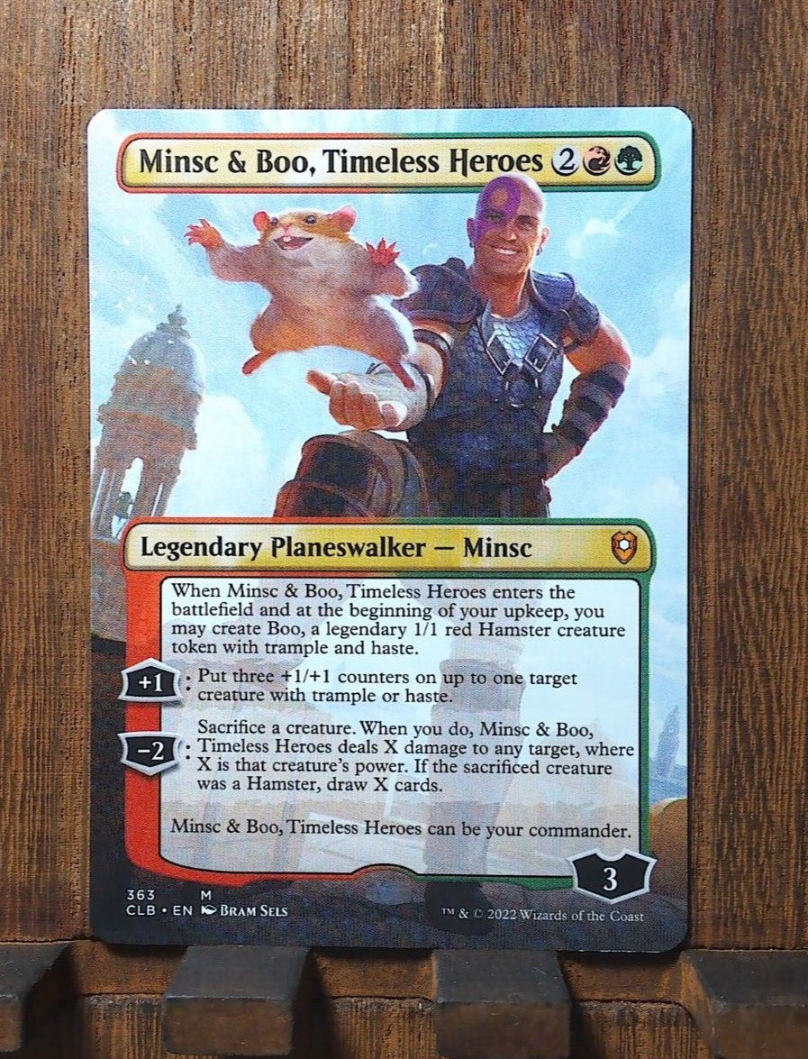 minsc mtg card & Boo, Timeless Heroes Commander Legends: Battle for Baldur's Gate NM where X is that creatures power Minsc & Boo, Timeless Heroes