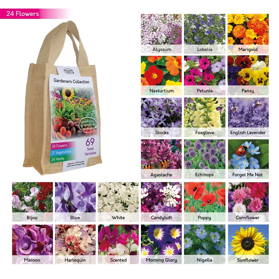 Seed Variety Gift Bag | 69 Varieties | 7500+ Seeds | Gardening Gifts Women | Men - Image 3 of 4