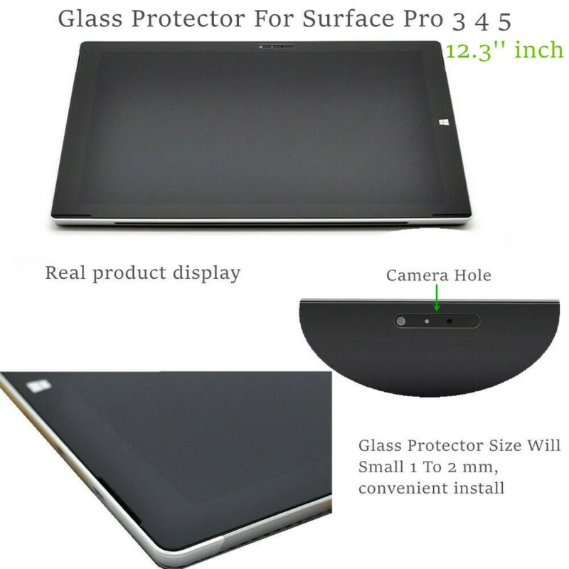 Protetor de tela de vidro temperado Microsoft Surface Pro 1/2/3/4/5/6/7/8/9/X/11 Go - Imagem 2 de 4