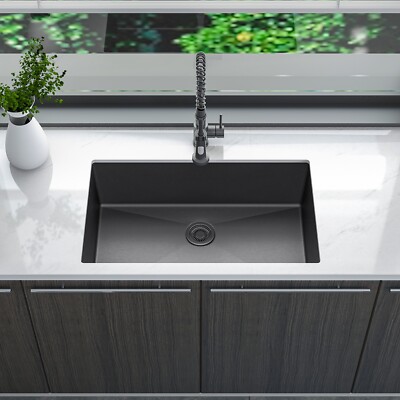 Sinber 32'' Undermount Single Bowl 304 Stainless Steel Kitchen Sink HU3219S-BE