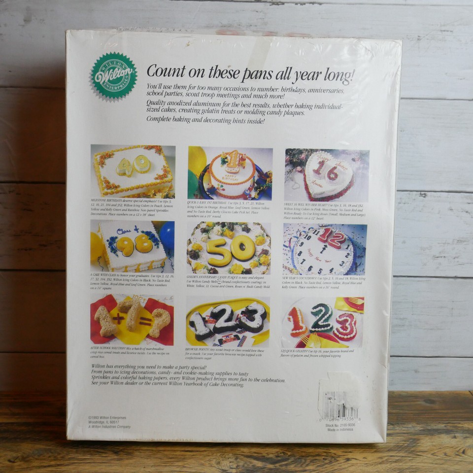 Vintage Wilton Numbers 10 Pc Set Cake Pans 1993 NEW SEALED eBay