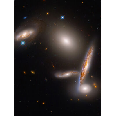 Hubble Space Telescope Hickson Compact Group 40 Gravitational Dance Art 18X24''