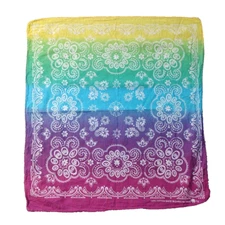 VINTAGE FAST COLOR RN 13962 ALL COTTON RAINBOW COLORS BANDANA 90's Y2K