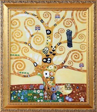 Gustav KLIMT -L'albero della vita 50x60 cm Copia quadro olio su tela dipinto