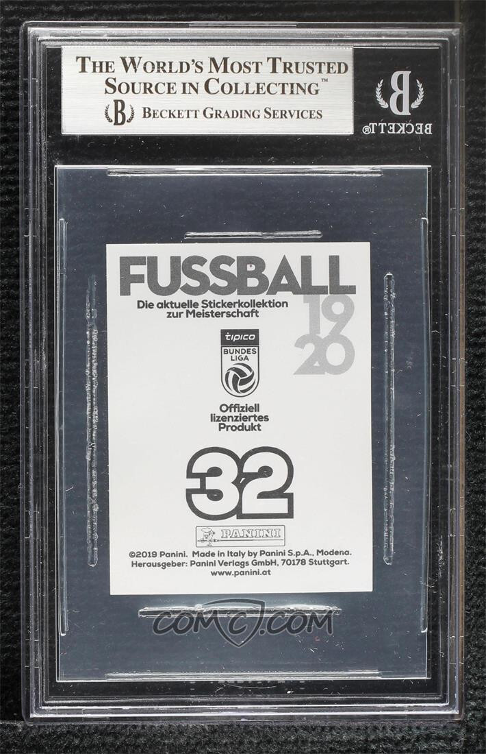 2019-20 Panini Fussball Austrian Bundesliga Stickers #32 Erling Haaland BGS 9 RC view 2