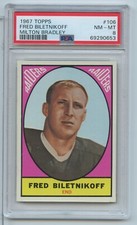 1967 Topps Milton Bradley Fred Biletnikoff #106 PSA 8