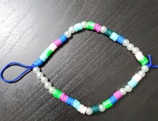 Handmade 6" Long Phone Charm Holder Clay Beads on Durable Rope Multicolor New