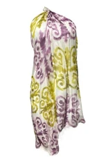 Milly New York One-Shoulder Silk Vango Pattern Dress, Size 8