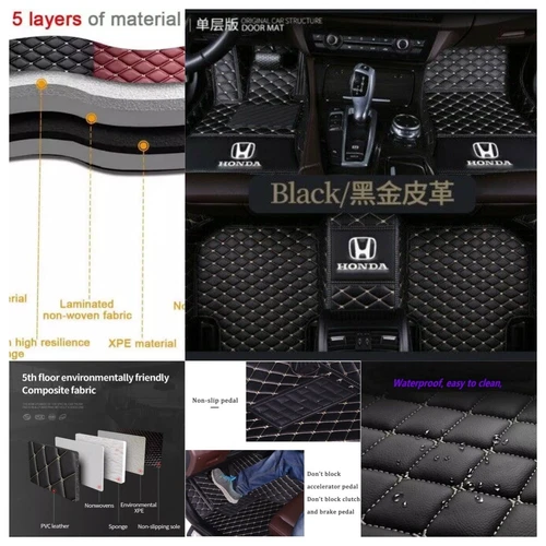 For Honda All Models Waterproof Custom Car Floor Mats Front & Rear Carpet Liner - Picture 22 of 44