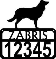 English Shepherd Personalized Dog Sign with Name  House Numbers - Made in USA