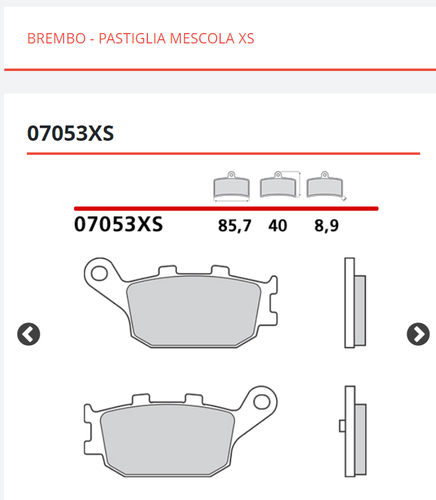 PASTIGLIE FRENO BREMBO XS POSTERIORI HONDA CRF L AFRICA TWIN 1100 2020/21 - Foto 7 di 8