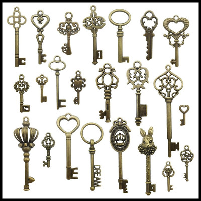 L Style Key Lot Of 46 Vintage Style Antique Skeleton Furniture Cabinet Old Lock ...