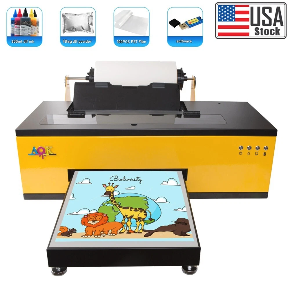 DTF Printer A3+ T-shirt Printing Machine for PET Transfer Film w/Roller  Feeder