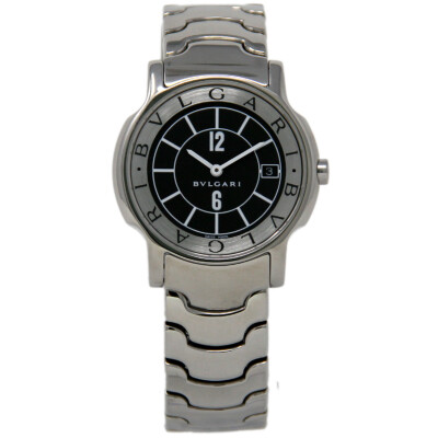 Bvlgari Solotempo 35mm ST35S Stainless Steel Black BULGARI