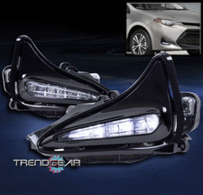 Bumper Driving Led Fog Lights Lamps Chrome Wswitch For 2017-2018 Toyota Corolla
