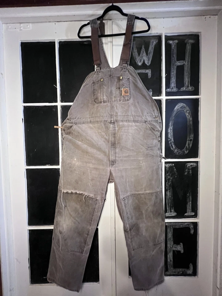 Vintage 2006 Carhartt Overalls Model 14806 Size 50x32 Patina! - Image 2 of 4