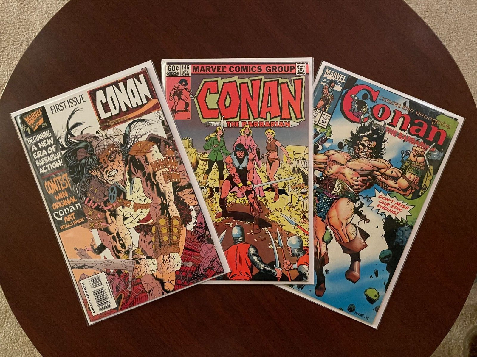 (Lot of 3 Comics) Conan #1 (Marvel 1995) #146 (1983) #269 (1993) Barbarian