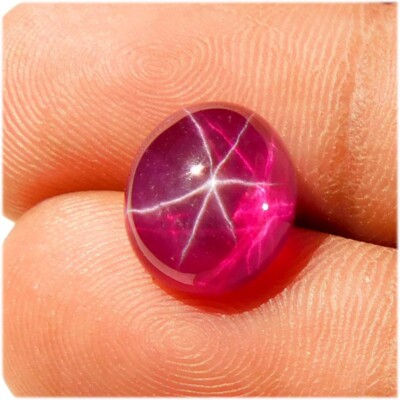 Natural Red Ruby Star 6 Rays Excellent Oval Cabochon 05.35Cts. Loose Gemstone