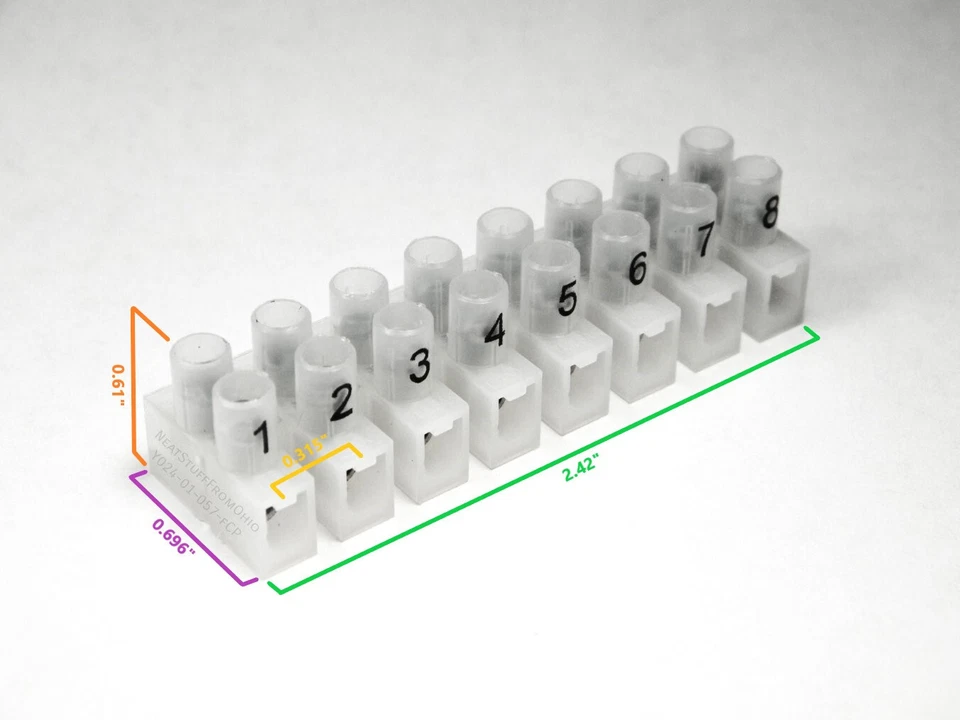 8-POSITION TERMINAL STRIP, EURO-STYLE, BLOCKMASTER PA08HDS/08P, HIGH-QUALITY 👀 - Image 3 of 4