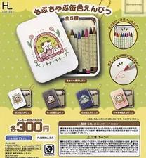 Mopuchapu can colored pencil Mascot Capsule Toy 5 Types Full Comp Set Gacha New