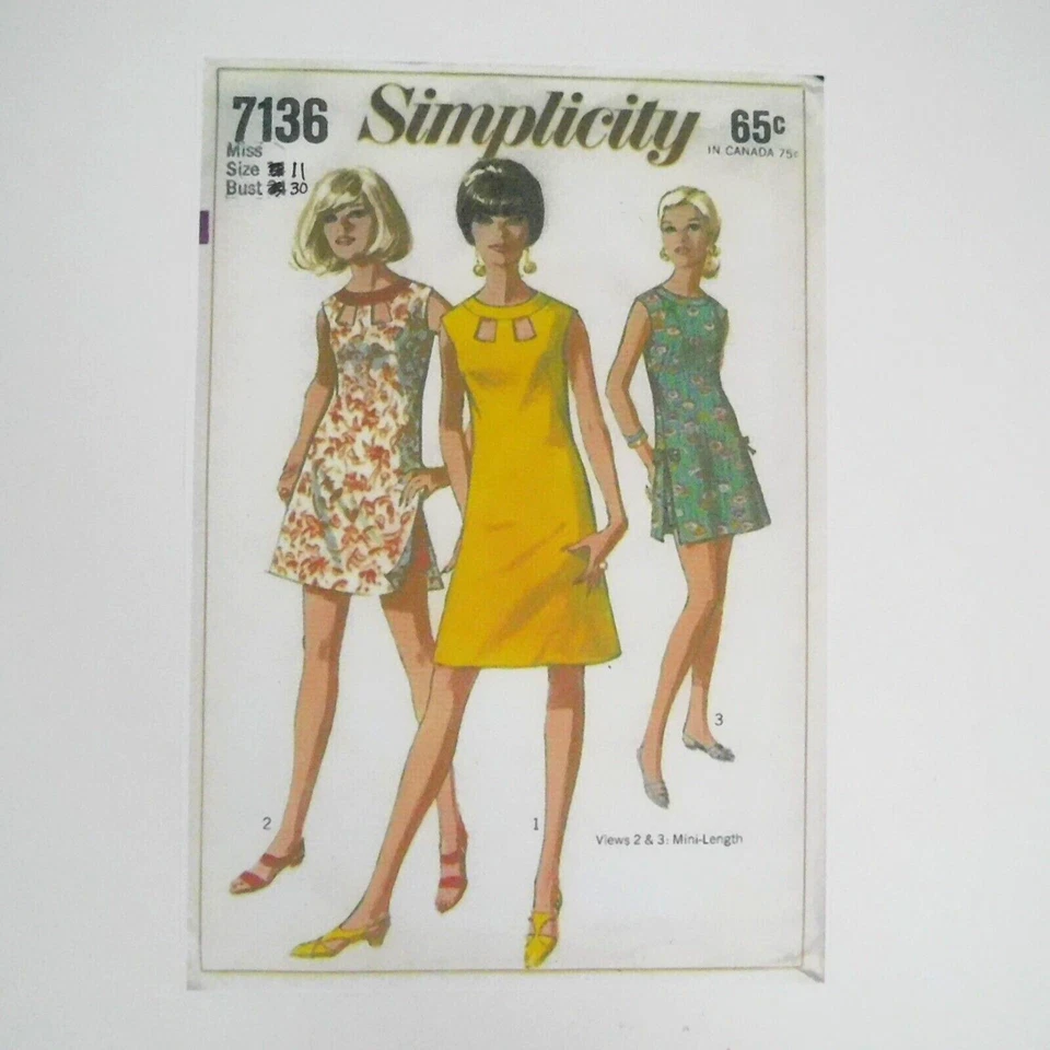 Simplicity 7136 Misses Dress Shorts Sewing Pattern Size 11 Uncut Key Hole Slit - Image 2 of 4