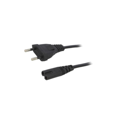 AK-RD-01A Kabel CEE 7/16 (C) Stecker,IEC C7 weiblich 1,5m schwarz PVC AKYGA