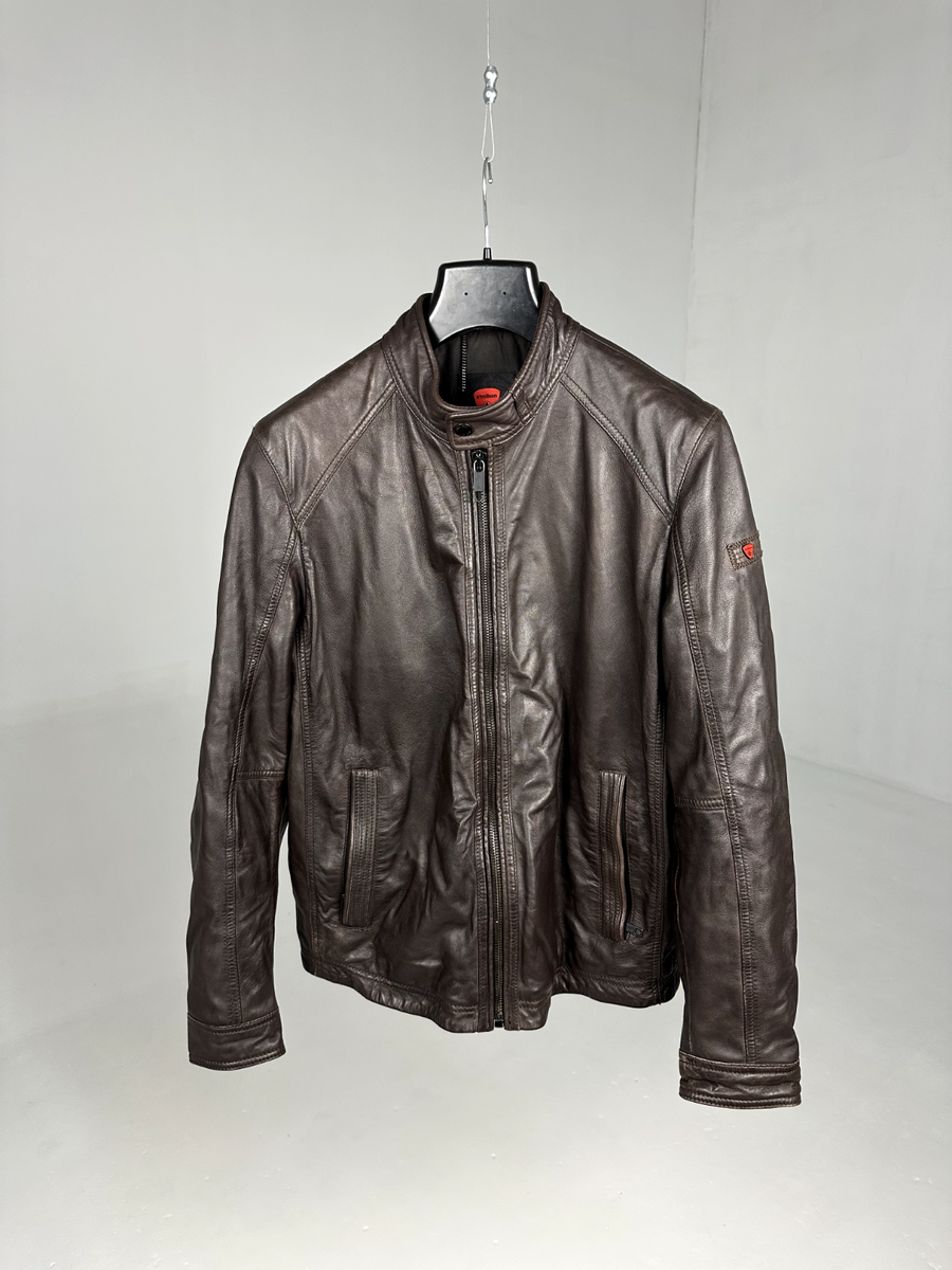 Strellson 140040 Lamb Urban Brown Leather Jacket Mens Size 52 | eBay