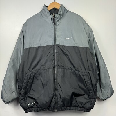 Vintage Nike Puffer Jacket, Reversible, Late 90s, Spell Out, Size Mens Large