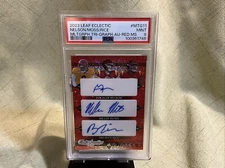 2023 Leaf Eclectic Nelson/Moss/Rice MLTGRPH TRI-GRAPH AU-RED MS *MINT* /9