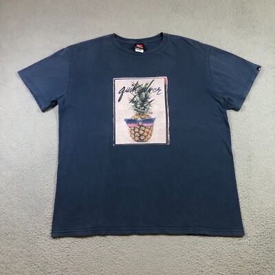 vintage quicksilver T shirt mens XL blue sun faded hawaii