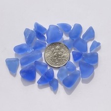 GENUINE SEA GLASS RARE BLUE CORNFLOWER COLOR HANDPICKED IN PUERTO RICO FOR CRAFT