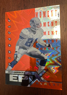 1997 Pinnacle Epix Moment Orange Deion Sanders E15 Dallas Cowboys Super Bowl XXX