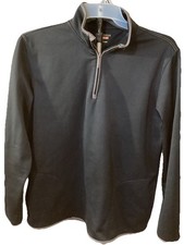 Van Heusen Men  s Black Quarter Zip Pullover Men  s Large Sweater Long Sleeve